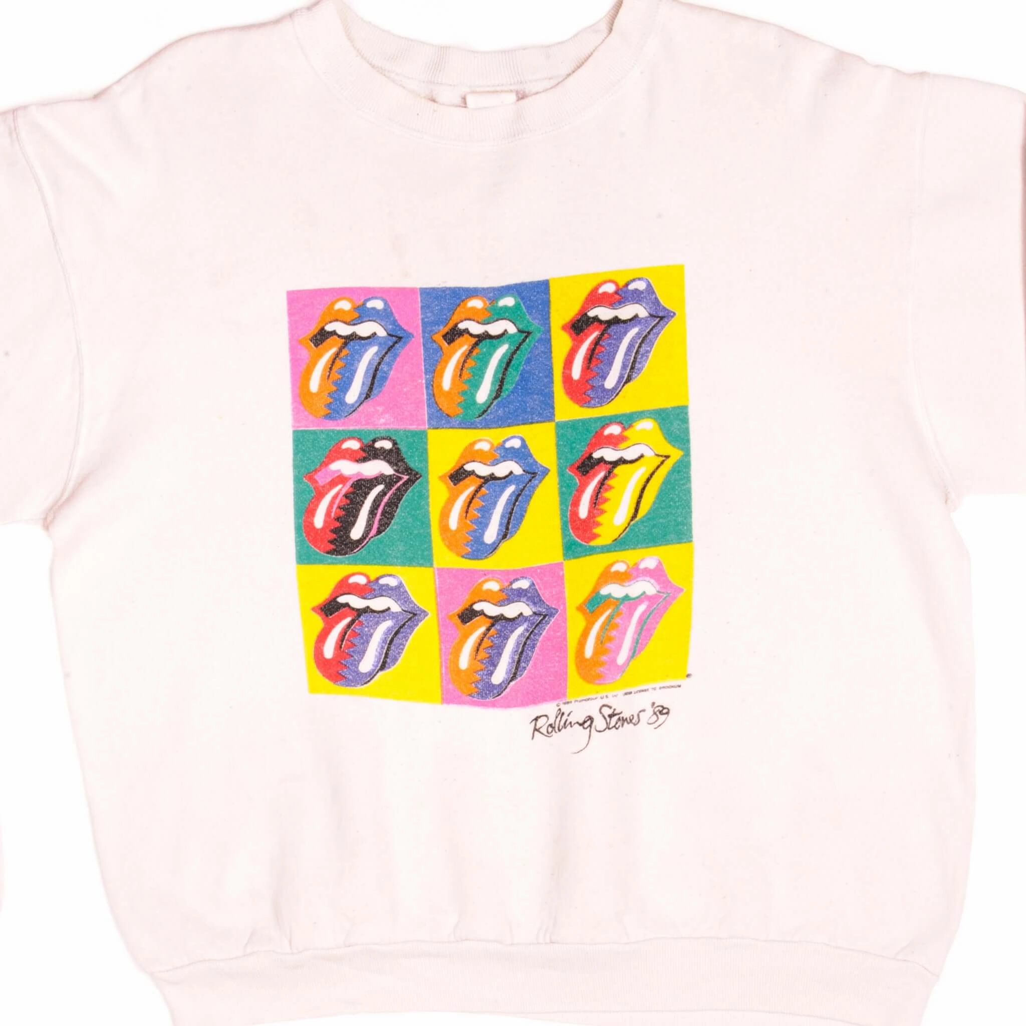 VINTAGE ROLLING STONES SWEATSHIRT 1989 SIZE LARGE MADE IN USA jersey Satin Lining