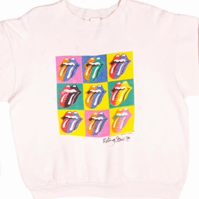 VINTAGE ROLLING STONES SWEATSHIRT 1989 SIZE LARGE MADE IN USA jersey Satin Lining