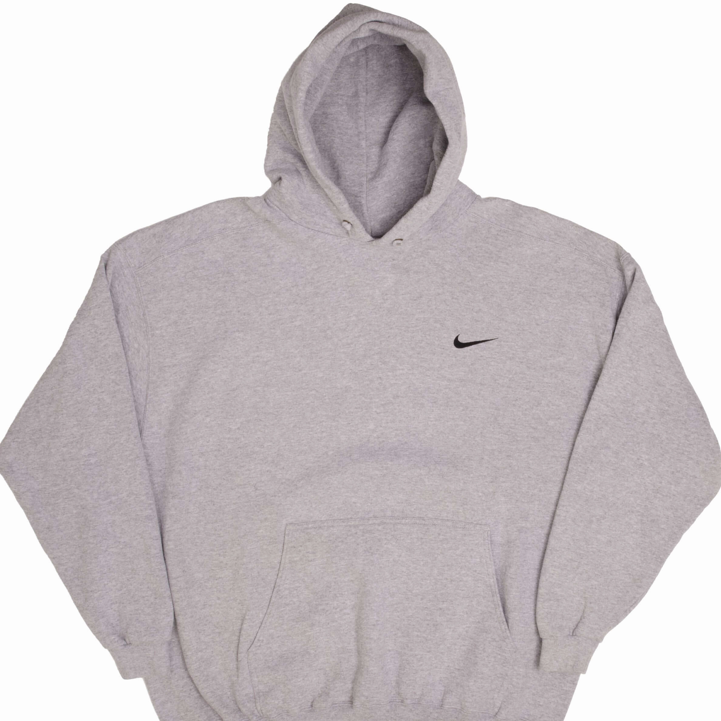 VINTAGE NIKE CLASSIC SWOOSH GREY HOODIE SWEATSHIRT 1990S SIZE XL MADE IN USA Cool Vibes Functional Design