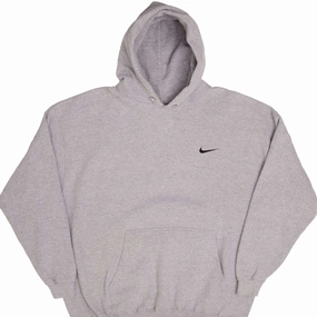 VINTAGE NIKE CLASSIC SWOOSH GREY HOODIE SWEATSHIRT 1990S SIZE XL MADE IN USA Cool Vibes Functional Design