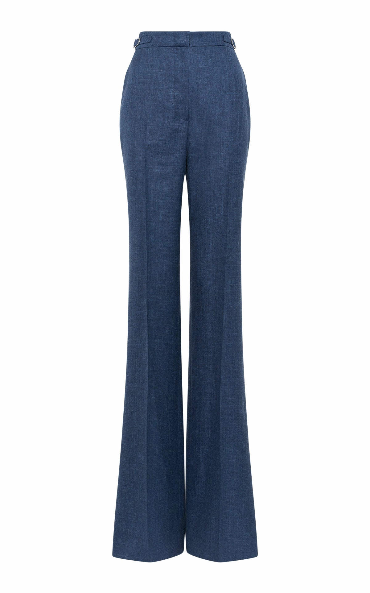 ErgonomicStitching Vesta Flared Pant in Denim Virgin Wool Silk with Linen