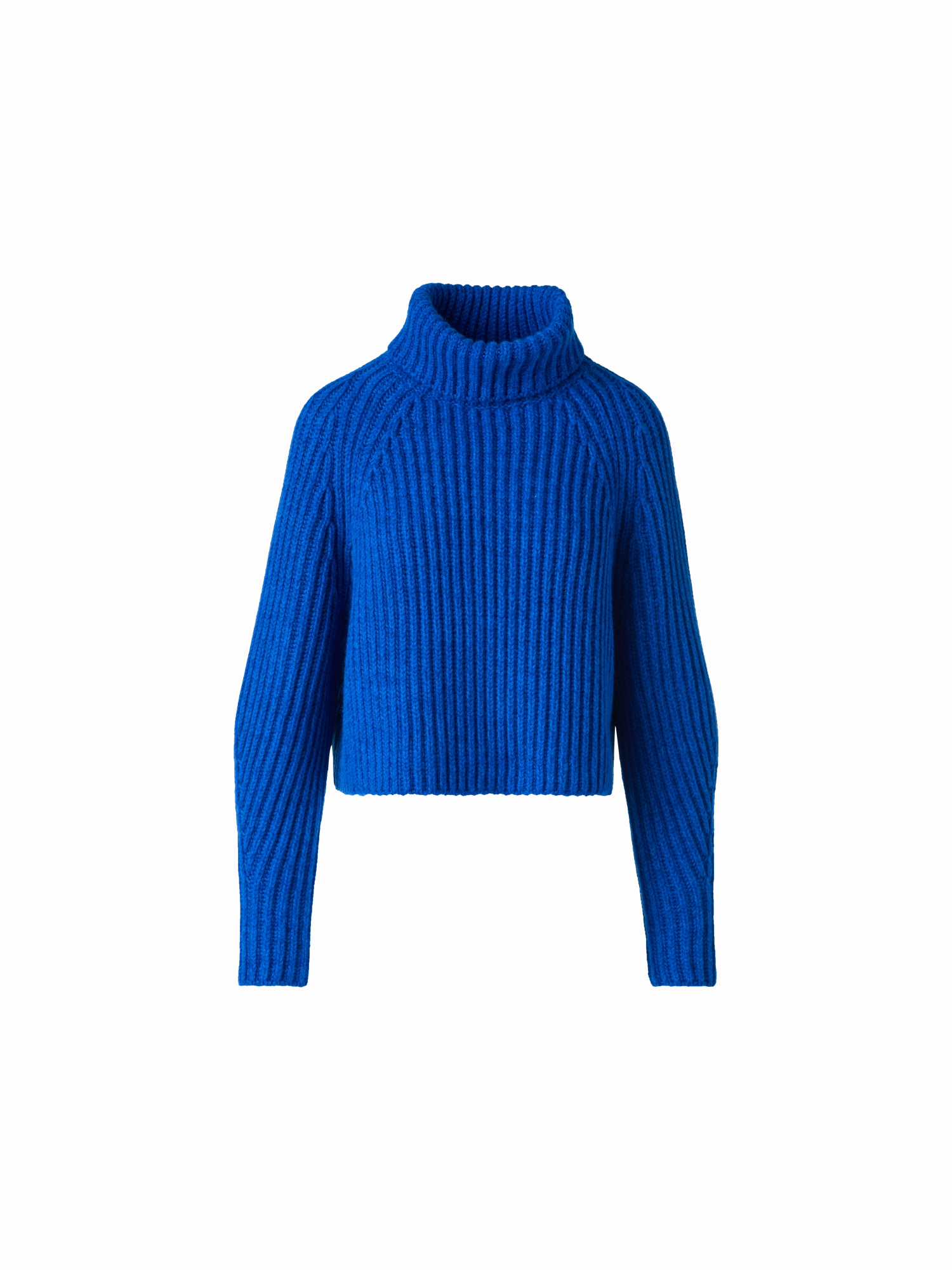 Thermal Regulation Layer Cropped Cashmere Chunky Rib Turtle Neck Sweater