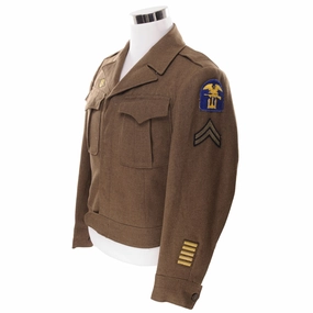 VINTAGE US ARMY OFFICER DRESS IKE  WW2 1944 PATCHED JACKET SIZE 36R Season Change