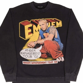 hat accents BOOTLEG EMINEM SUPERMAN ANGER MANAGEMENT TOUR 2002 SWEATSHIRT SIZE MEDIUM