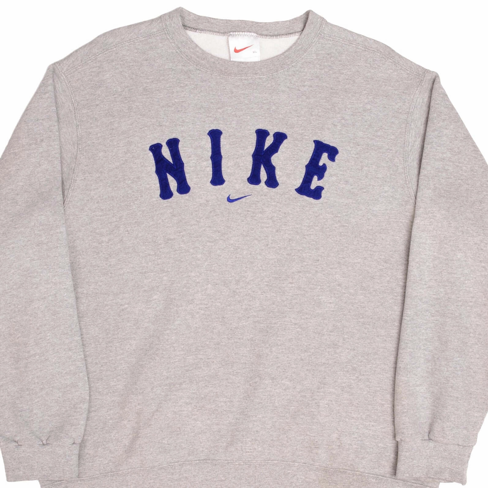 VINTAGE NIKE MIDDLE SWOOSH GREY SWEATSHIRT 1990s SIZE XL MADE IN USA Work Wear Hoodie Style