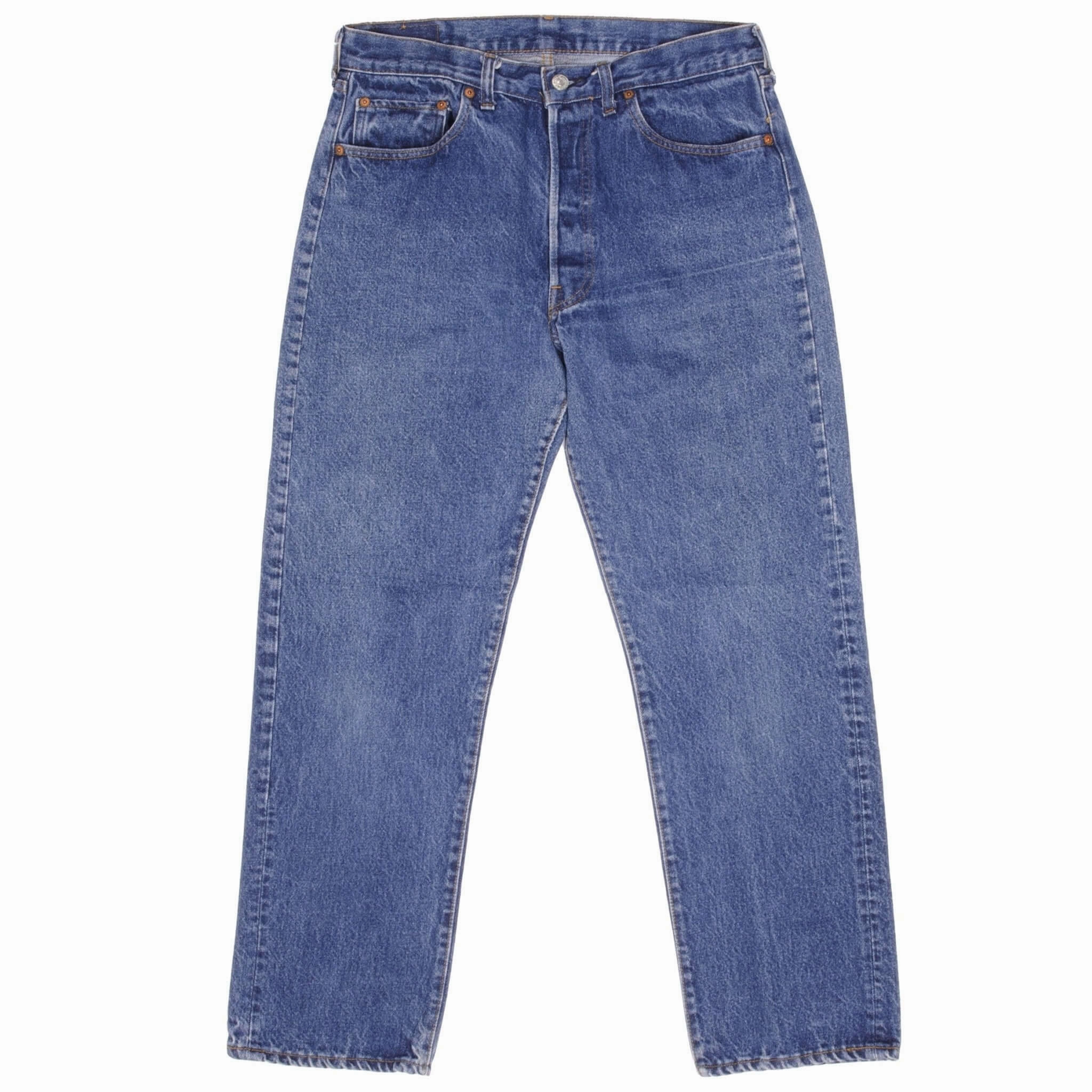 VINTAGE LEVIS 501 JEANS INDIGO 1980S SIZE W33 L30 MADE IN USA Tapered leg