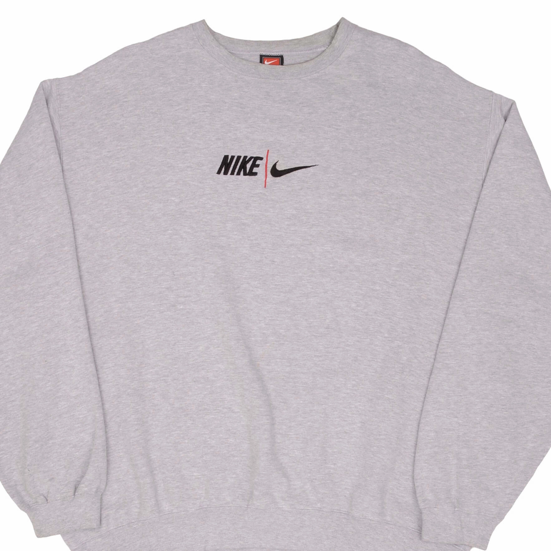 VINTAGE NIKE SPELLOUT SWOOSH GREY SWEATSHIRT 1990S SIZE 2XL glove accents