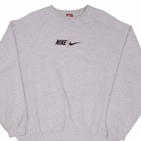 VINTAGE NIKE SPELLOUT SWOOSH GREY SWEATSHIRT 1990S SIZE 2XL glove accents