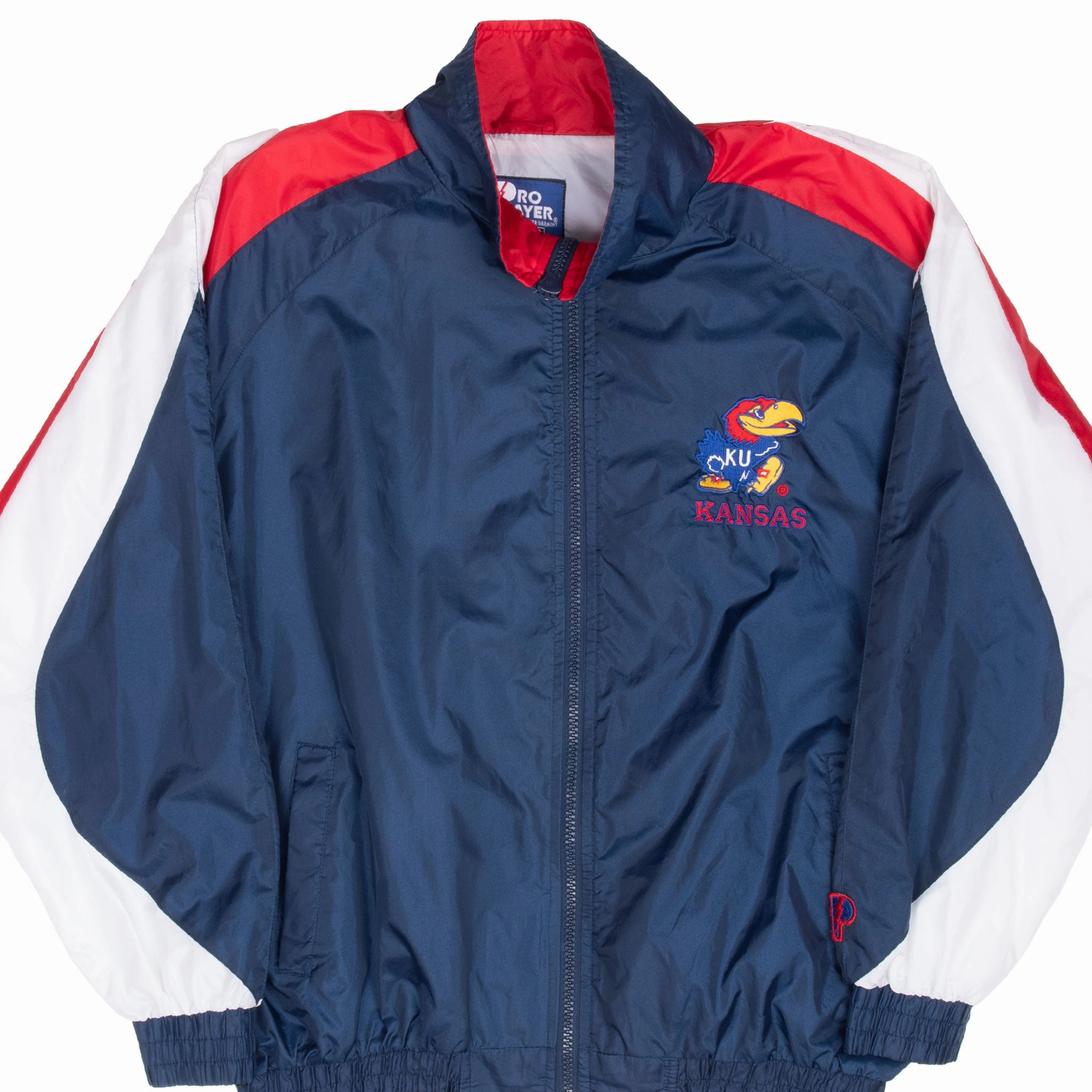 Survive Weekend Comfort VINTAGE NCAA KANSAS UNIVERSITY PULLOVER WINDBREAKER JACKET 1990S LARGE