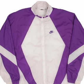 Quick Dry Fabric VINTAGE NIKE SWOOSH PURPLE WINDBREAKER JACKET 1990S SIZE XL