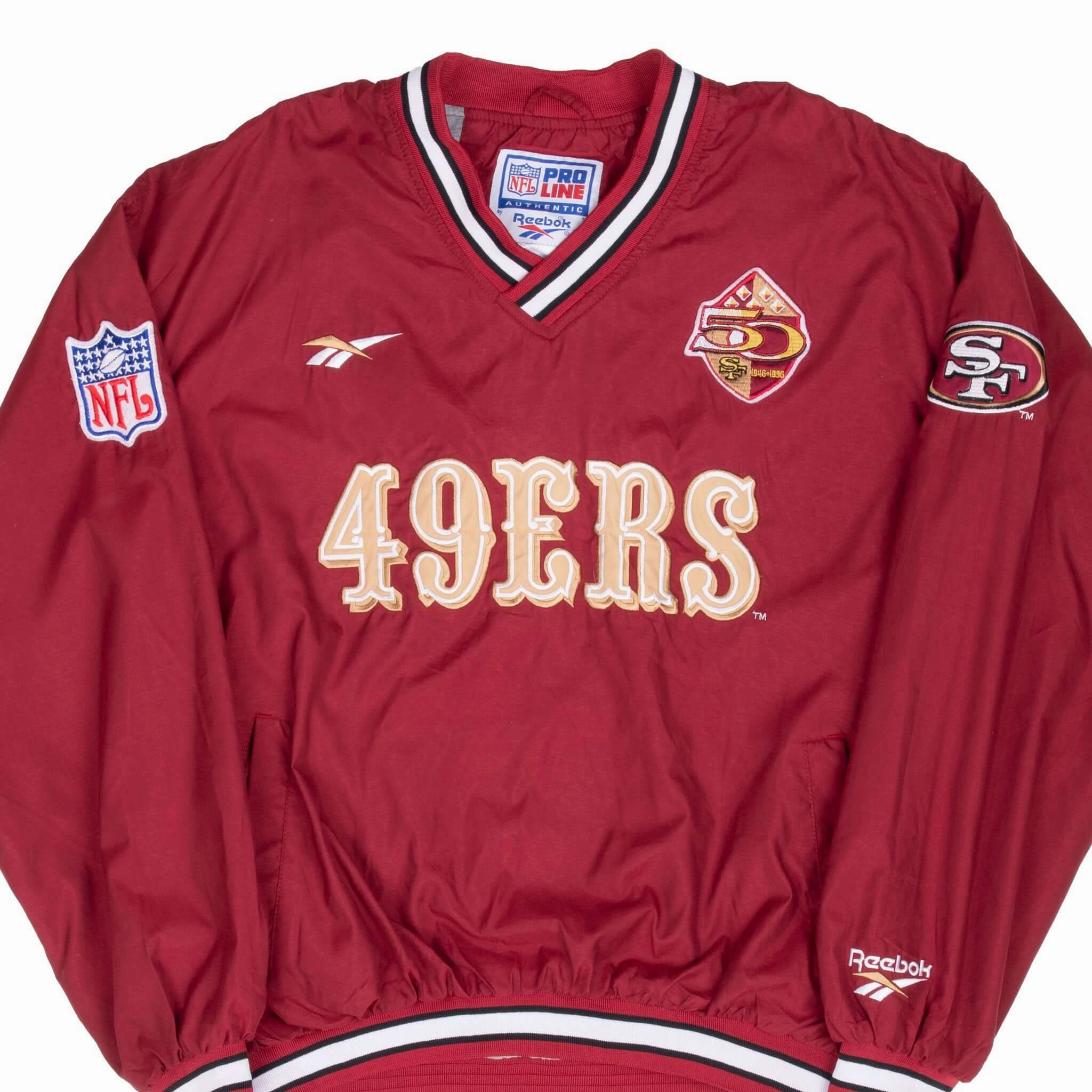 VINTAGE NFL SAN FRANCISCO 49ERS 1996 REEBOK PULLOVER JACKET MEDIUM Danger Work Ready