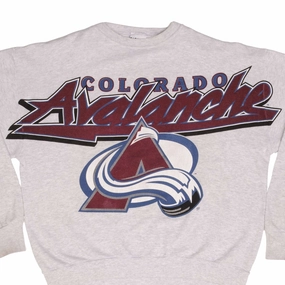 VINTAGE NHL COLORADO AVALANCHE ALL OVER PRINT SWEATSHIRT 1990S SIZE LARGE Classic Sporty product water resistant protection