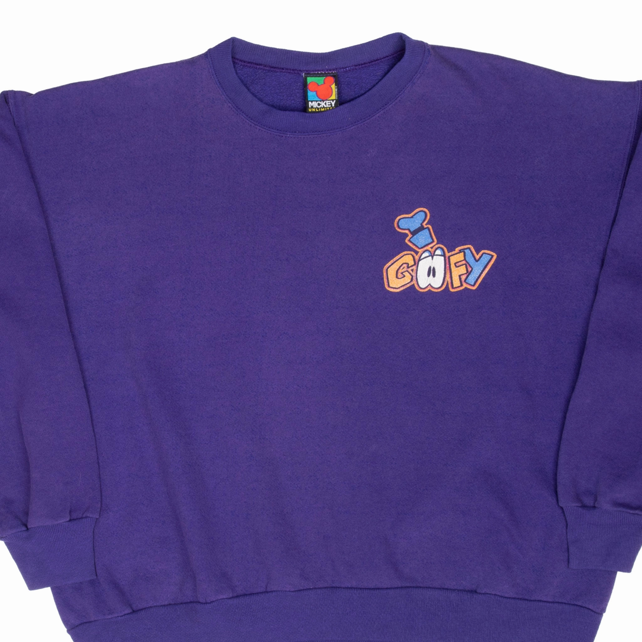 VINTAGE DISNEY GOOFY PURPLE SWEATSHIRT 1990S MEDIUM product sock comfort Streetwear Fashion