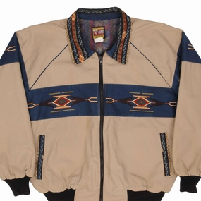 VINTAGE BEE-WILD AZTEC BLANKER LINED WORKER JACKET 1990S SIZE XL Cold Trails