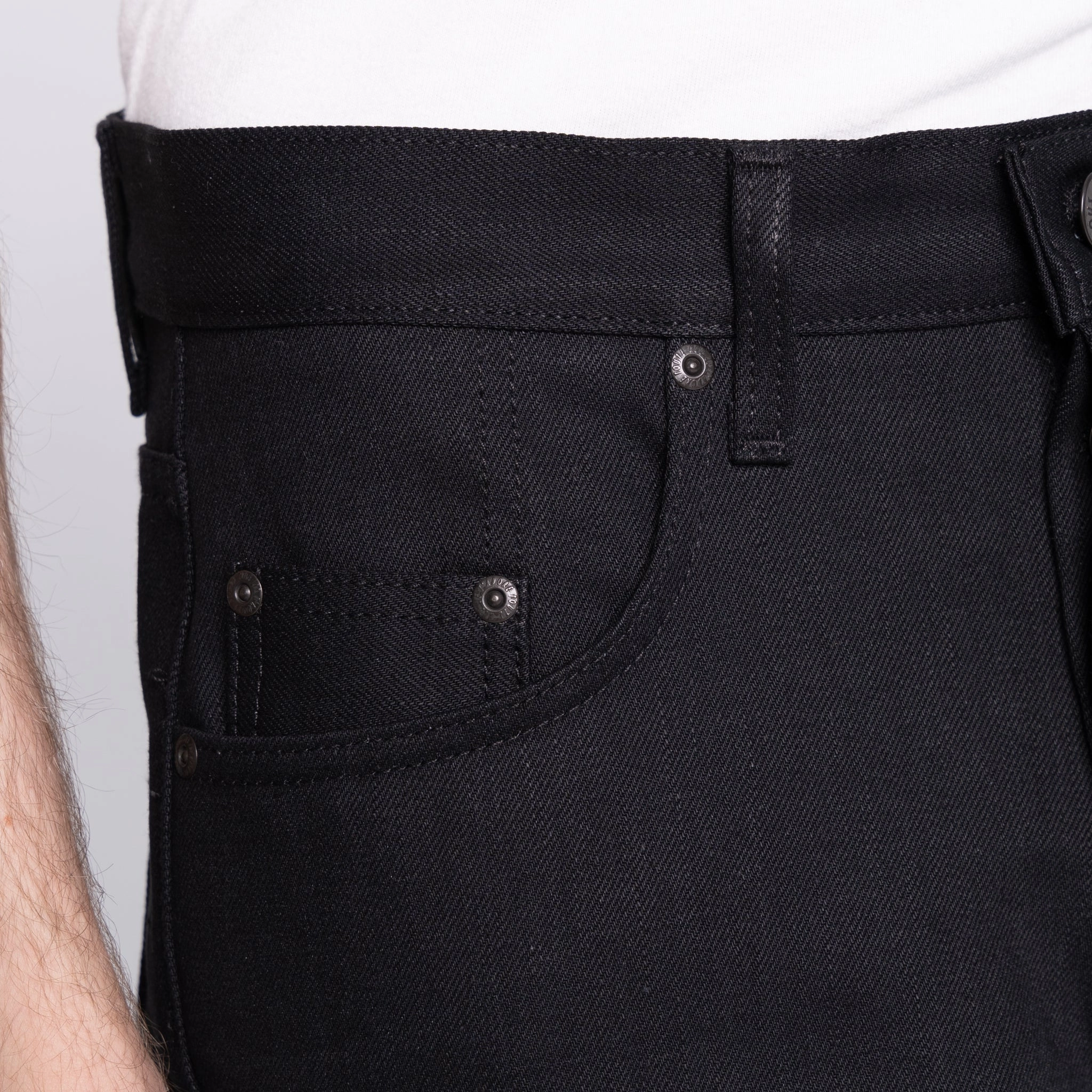 Easy Guy - Solid Black Selvedge - 36" Long Inseam Sharp Silhouette