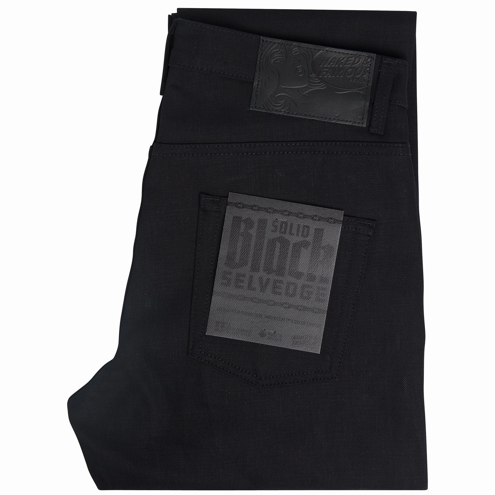 Popular Style Easy Guy - Solid Black Selvedge - 36" Long Inseam