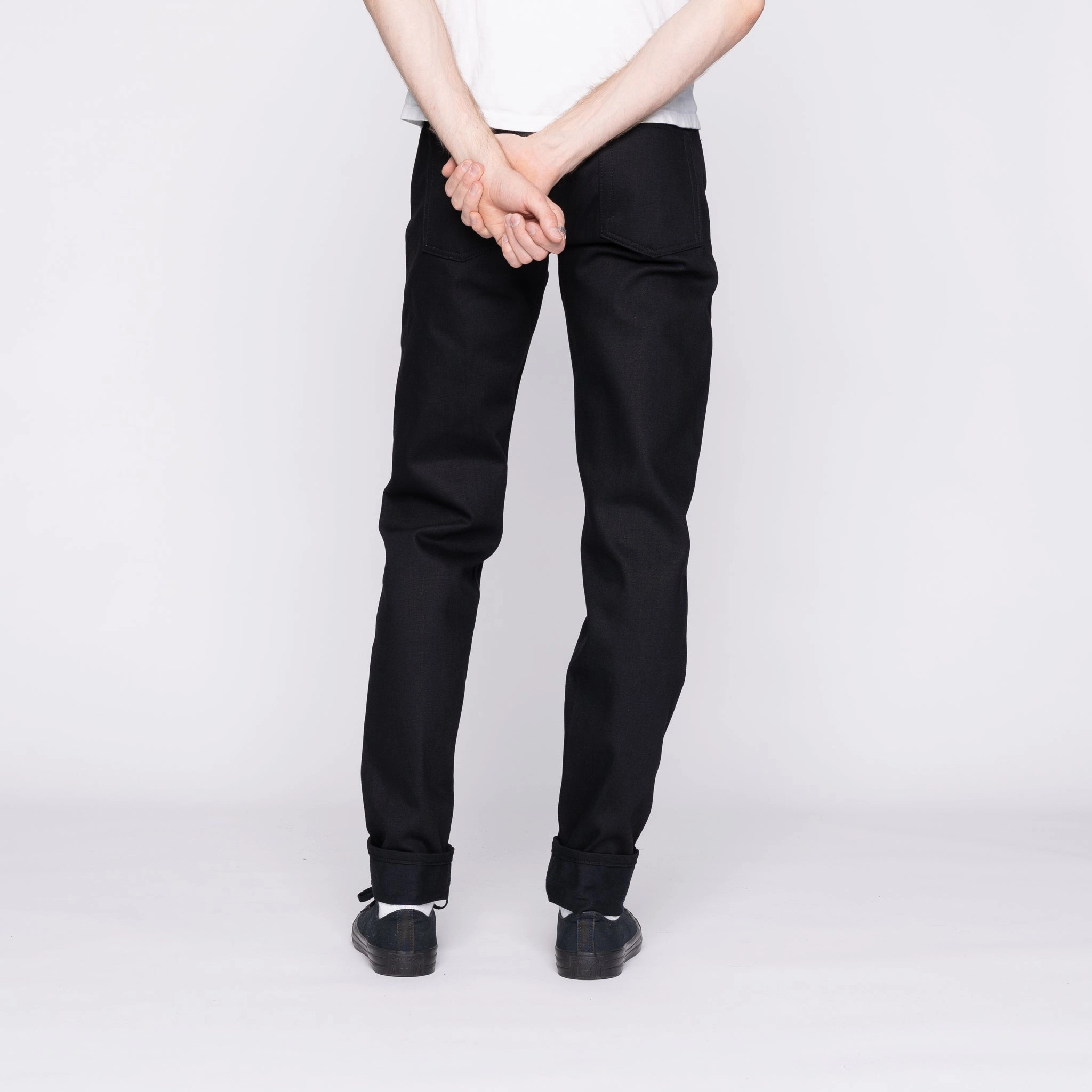 Perfect Waist Easy Guy - Solid Black Selvedge - 36" Long Inseam