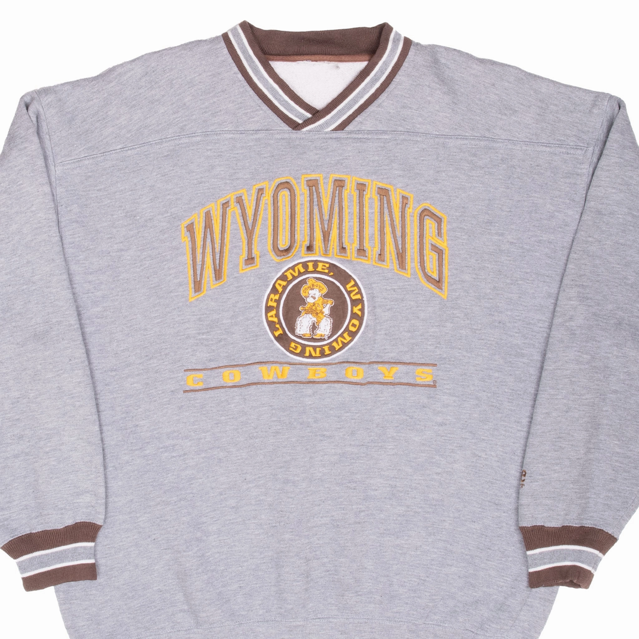 VINTAGE NCAA UNIVERSITY OF WYOMING COWBOYS SWEATSHIRT 1990S LARGE Modern Active Chill Clothing