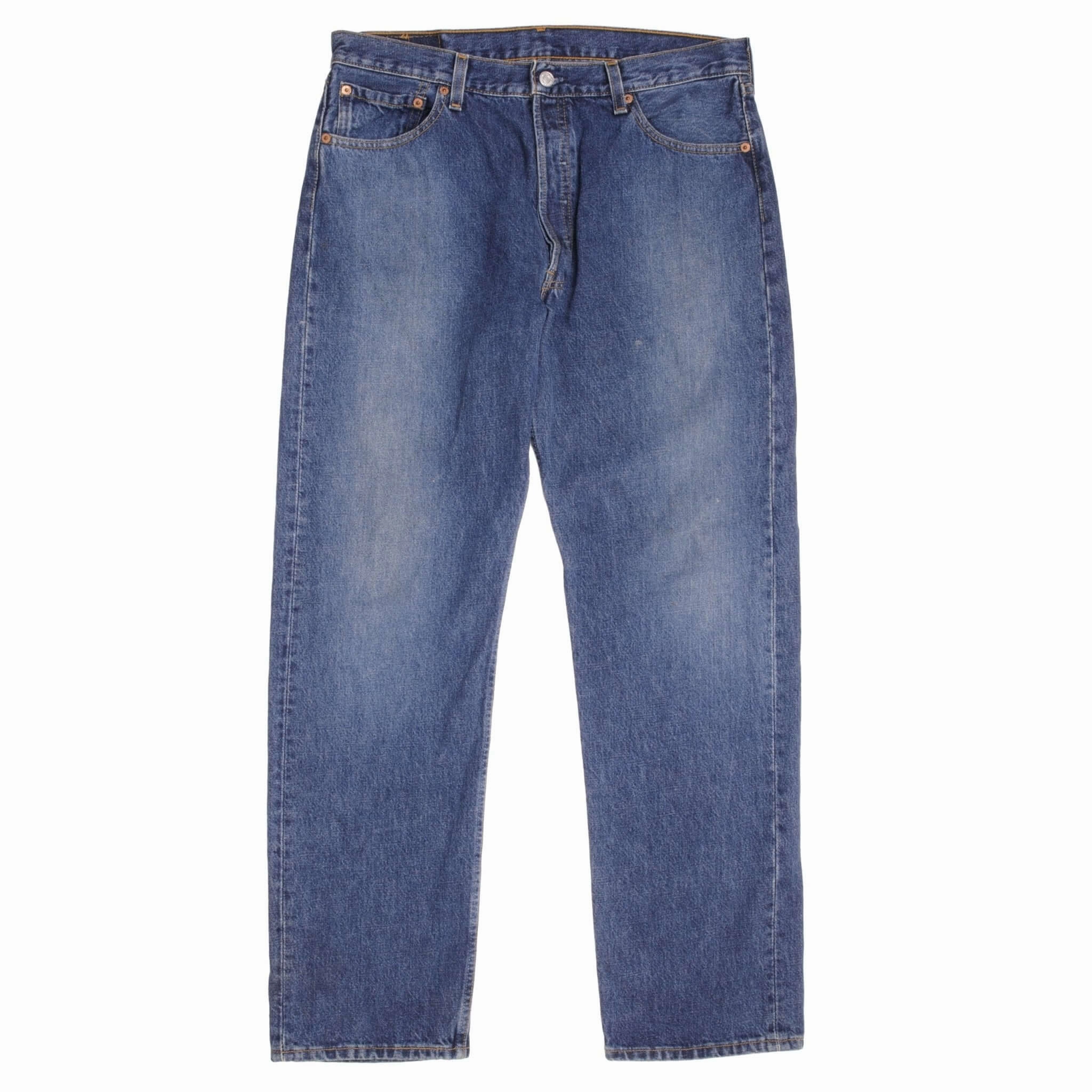 VINTAGE LEVIS 501 JEANS INDIGO 1990S SIZE W35 L31 MADE IN USA Casual Essentials Modern Comfort