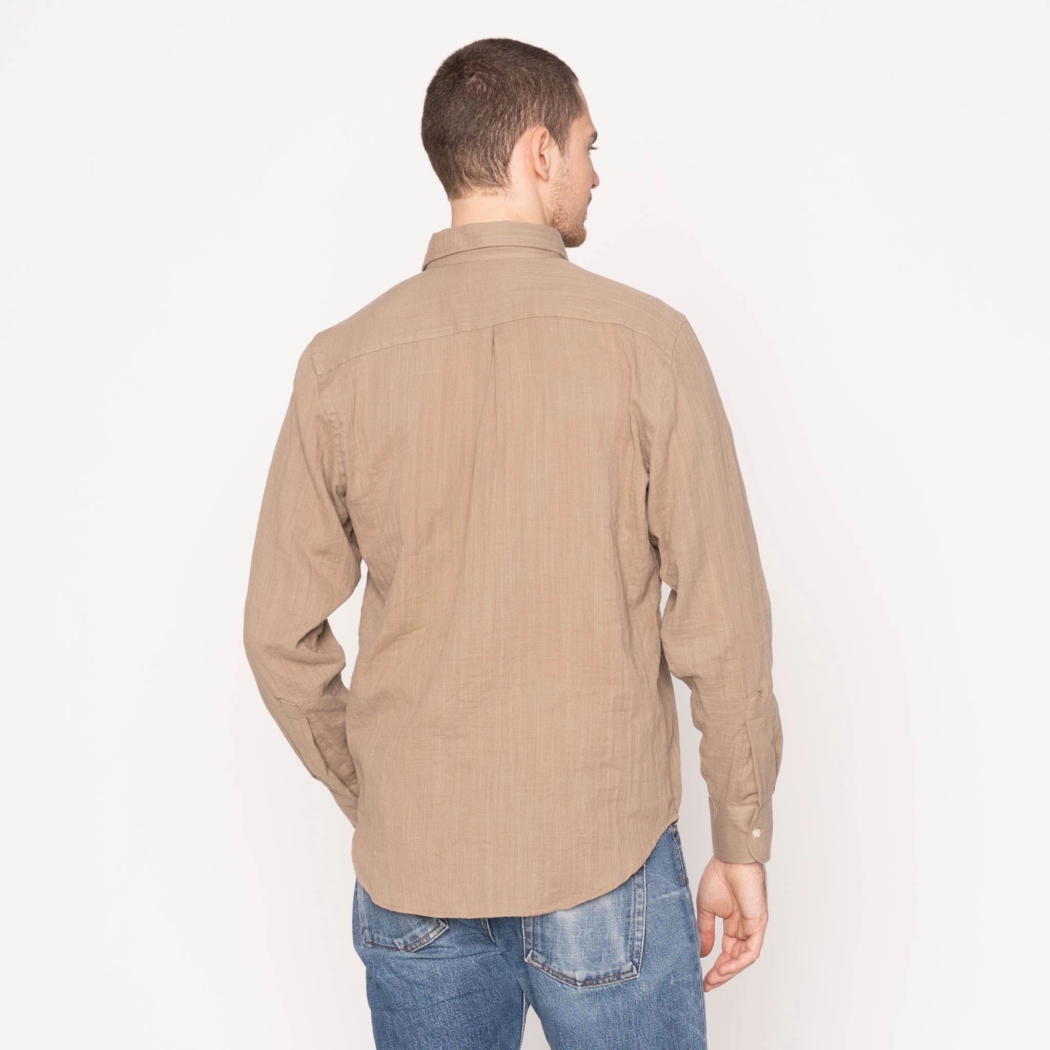 Easy Shirt - Double Weave Slub Gauze - Sand Trendy Outfit Casual Jacket