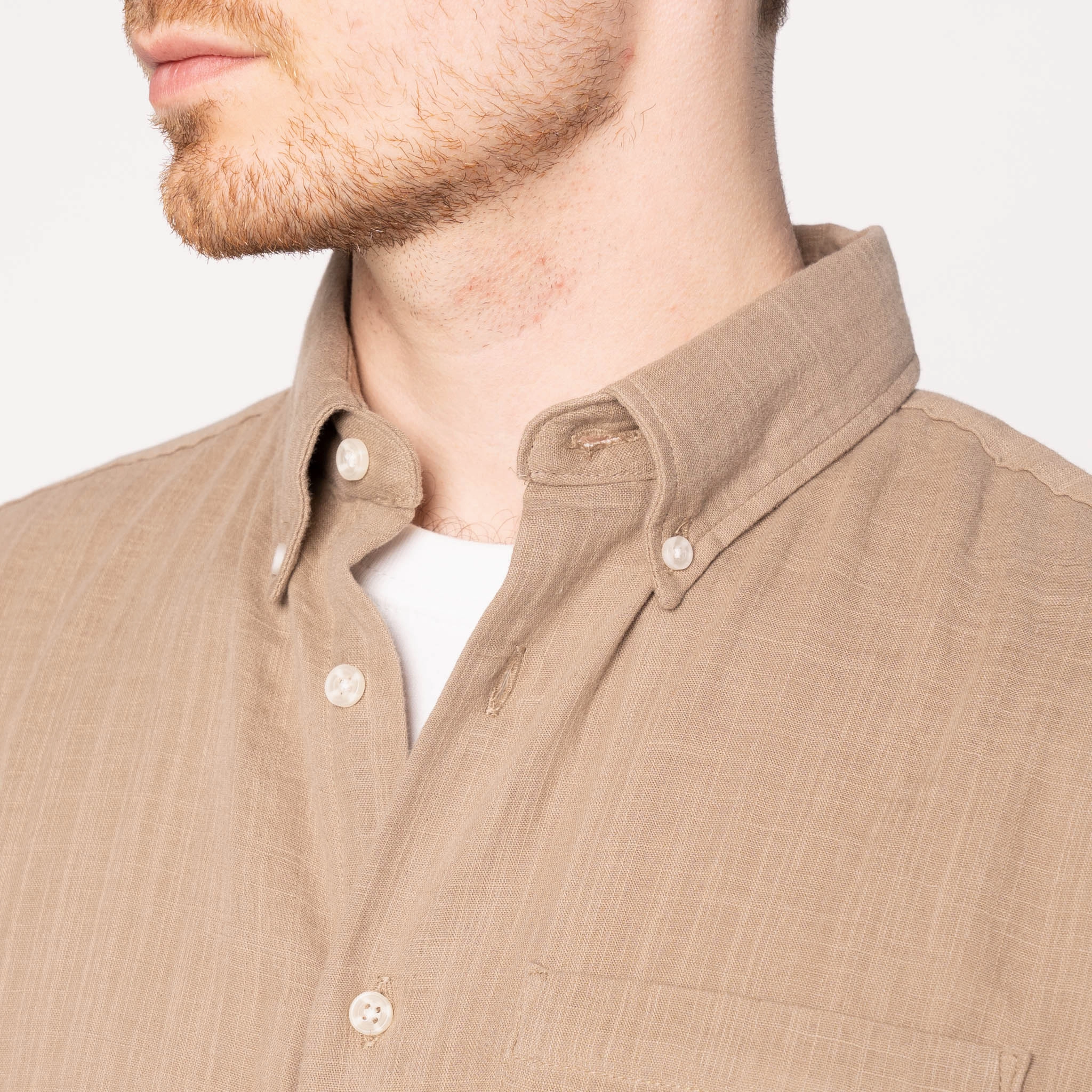 Easy Shirt - Double Weave Slub Gauze - Sand Weekend Relaxed Casual Layers