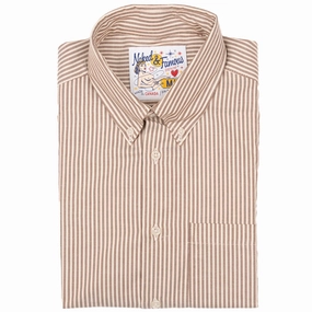 product surfing suitable balance product hook practicality Easy Shirt  - Soft Finish Classic Stripe - Cream   Brown
