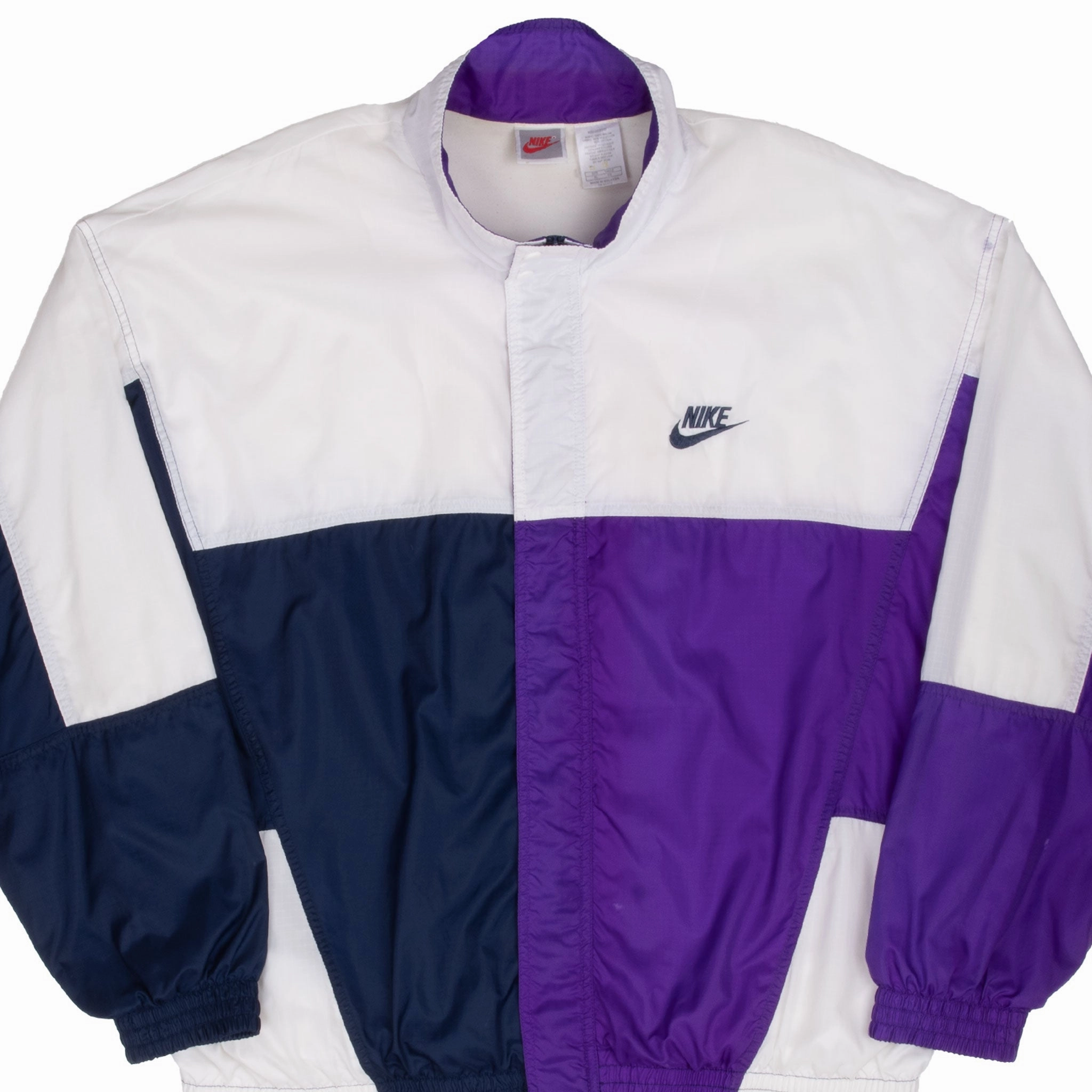 VINTAGE NIKE SWOOSH PURPLE WINDBREAKER JACKET LATE 1980S XL Polyfill Layer Integration Cold Weather Fashion