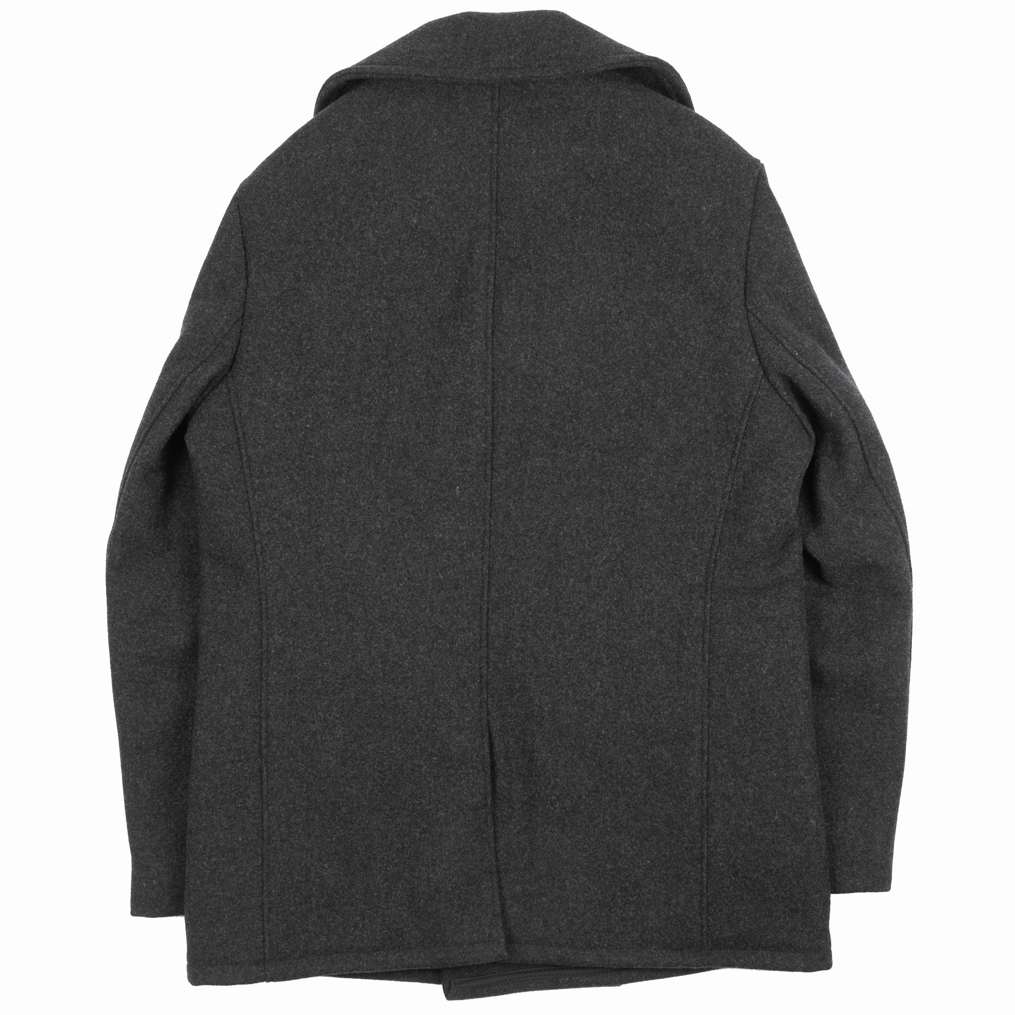 740 - Classic Melton Wool Navy Pea Coat - Dark Oxford Grey Cold Weather Jacket