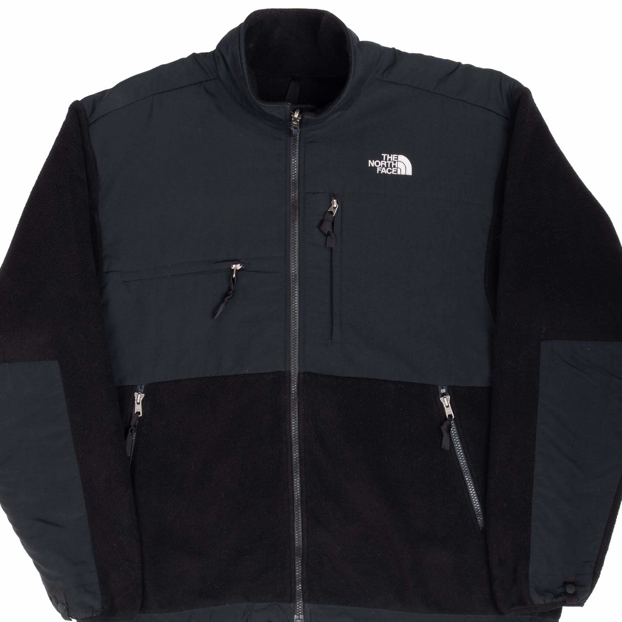 VINTAGE THE NORTH FACE POLARTEC DENALI BLACK FLEECE JACKET LARGE Ribbed Knit Cuffs