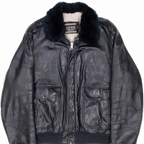 VINTAGE USAF US AIR FORCE COOPER 1970S G1 BLACK FLIGHT LEATHER JACKET SIZE XL Restore