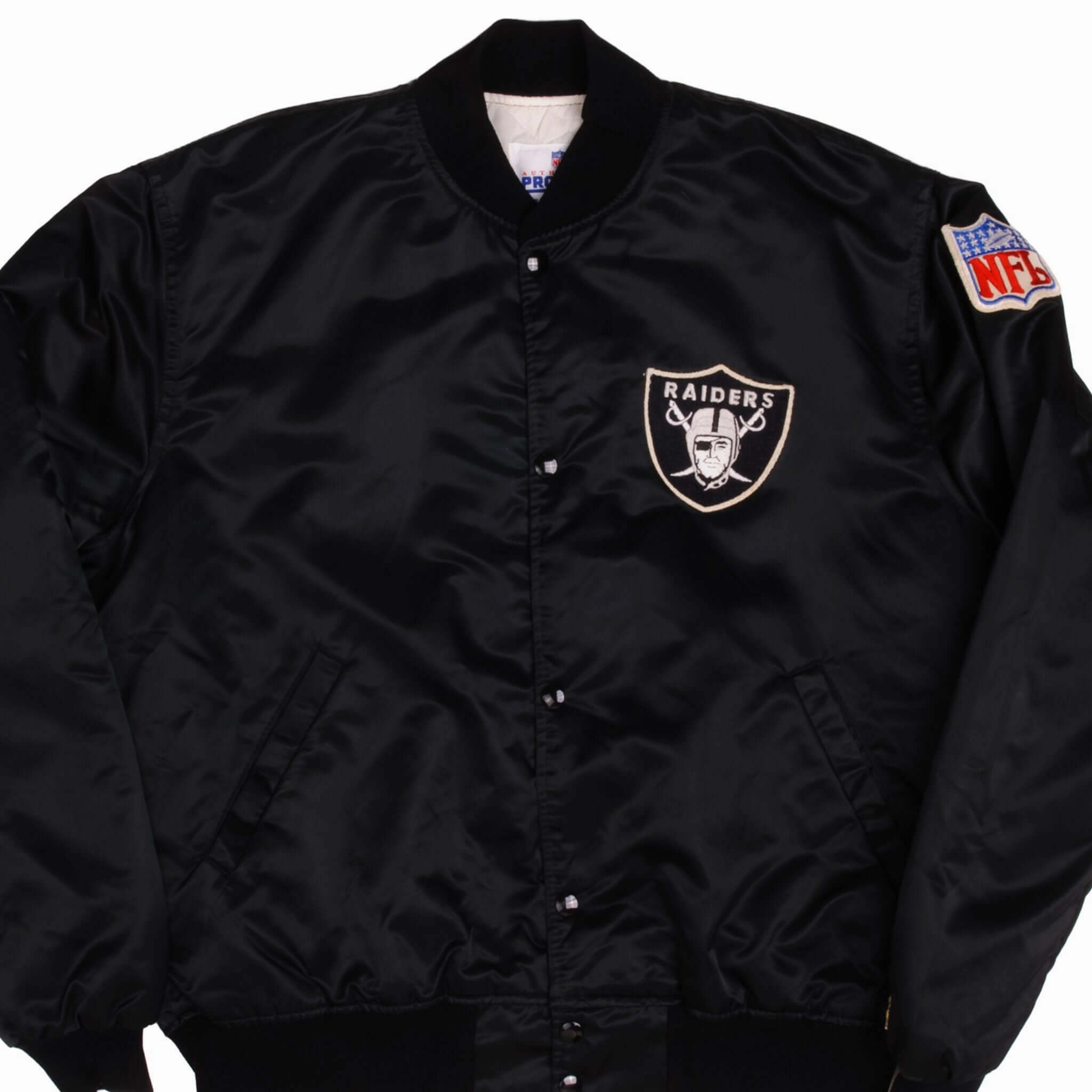 Non Irritating Collar Storm Protection VINTAGE NFL RAIDERS STARTER PROLINE JACKET 1990S LARGE MADE USA
