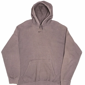 VINTAGE NIKE CENTER SWOOSH HOODIE SWEATSHIRT 2000S 2XL MADE IN USA appropriate for work