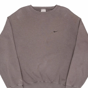VINTAGE NIKE CLASSIC SWOOSH GRAY SWEATSHIRT 2000S SIZE LARGE Street-Ready Wear Durable Fabric