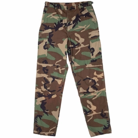 Chill Comfort Wear VINTAGE US ARMY RIPSTOP WOODLAND CAMO COMBAT TROUSER 1998 MEDIUM XLONG