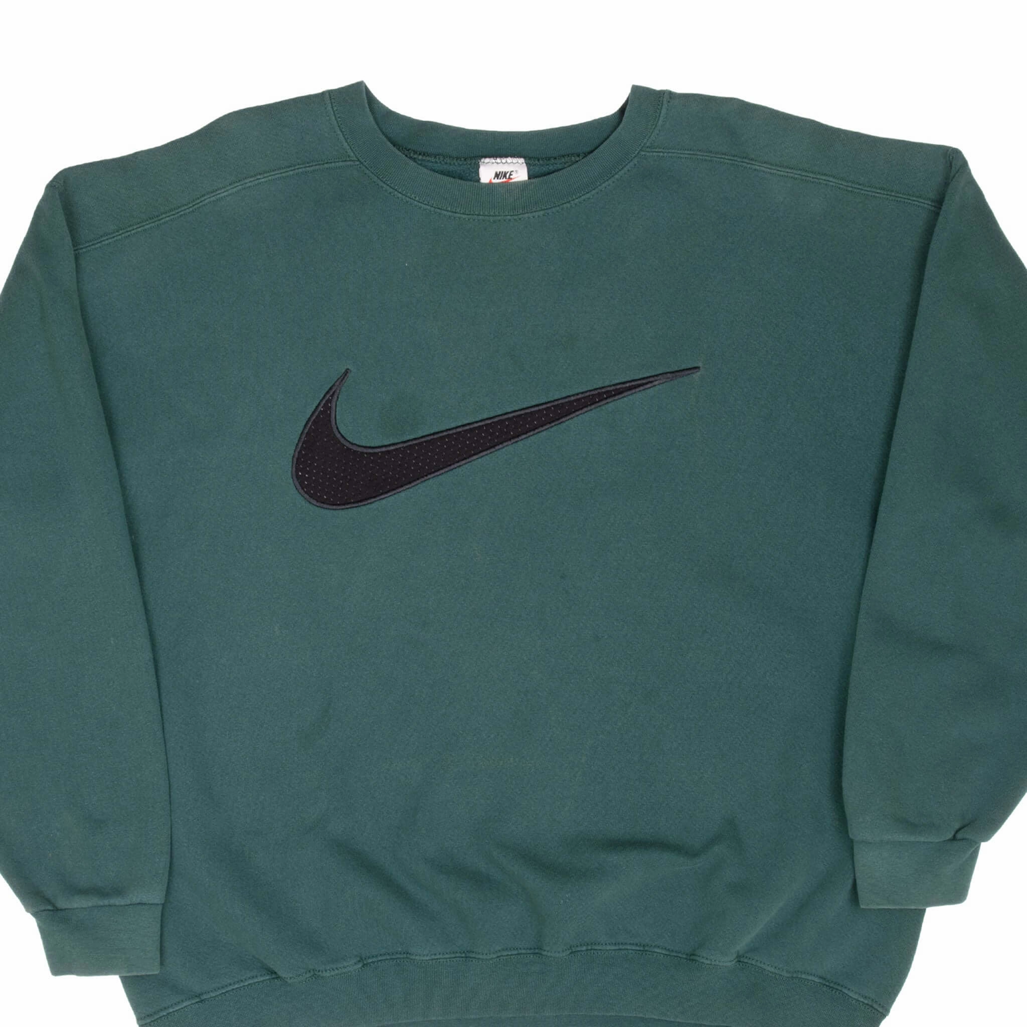 Relaxing Wear All-Weather Wear VINTAGE NIKE BIG SWOOSH GREEN SWEATSHIRT 1990S LARGE MADE IN USA