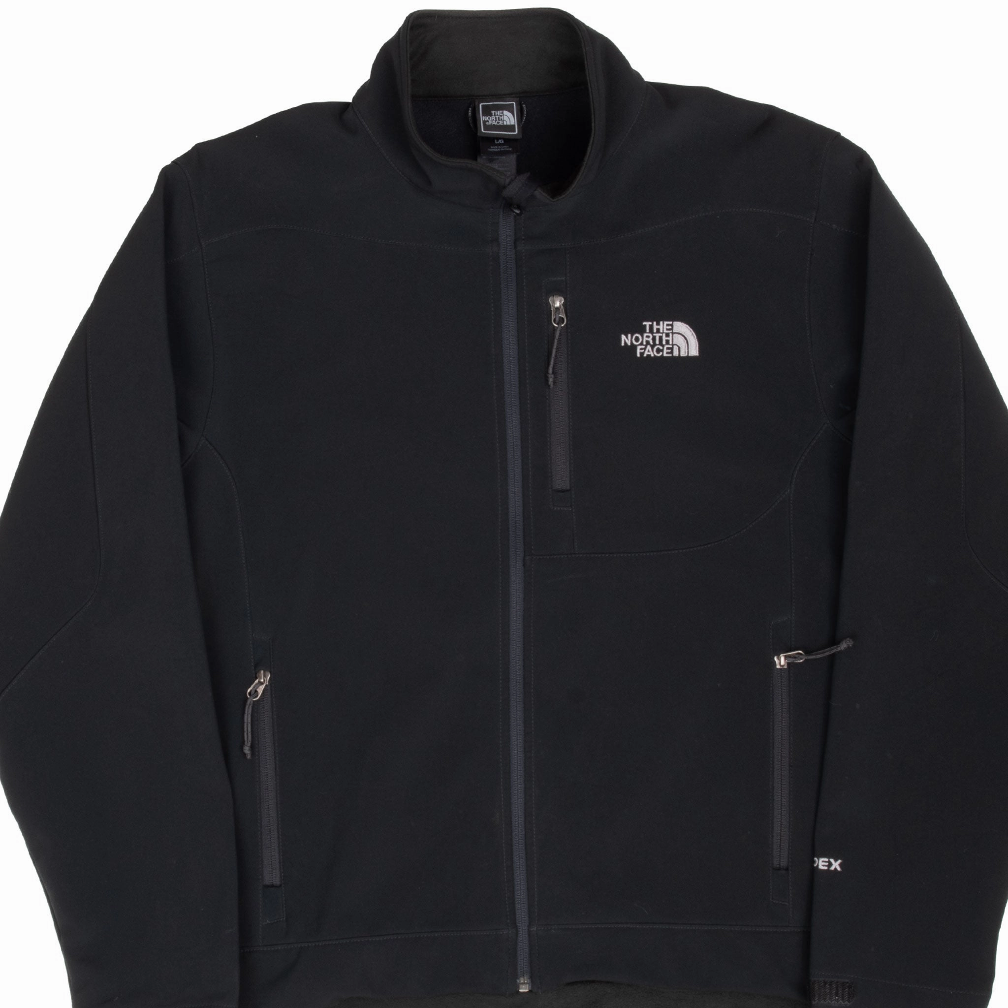 ConvertibleCollar Wrap VINTAGE THE NORTH FACE APEX WATERPROOF BLACK FLEECE JACKET LARGE