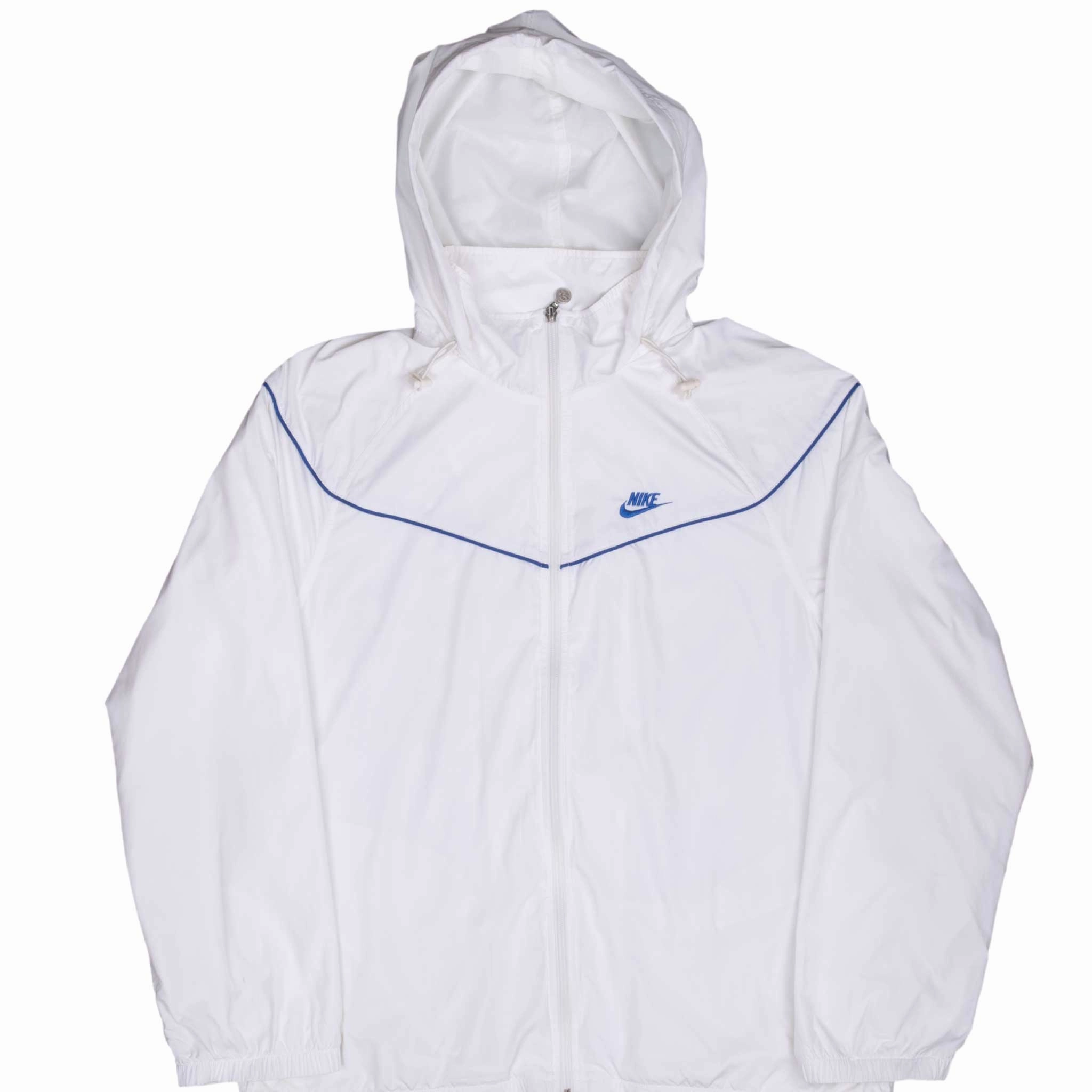 Danger VINTAGE NIKE CLASSIC SWOOSH WHITE WINDBREAKER JACKET 2000S LARGE