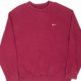 VINTAGE NIKE CLASSIC SWOOSH RED BURGUNDY SWEATSHIRT 2000S XL Matte Finish