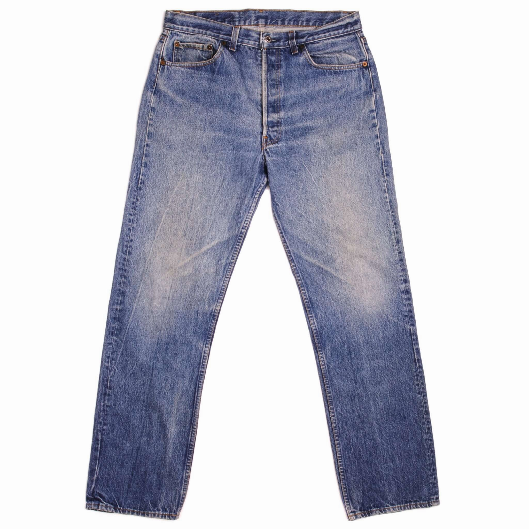 VINTAGE LEVIS 501 JEANS INDIGO 1988-1993 SIZE W33 L30 MADE IN USA Unisex Fashion