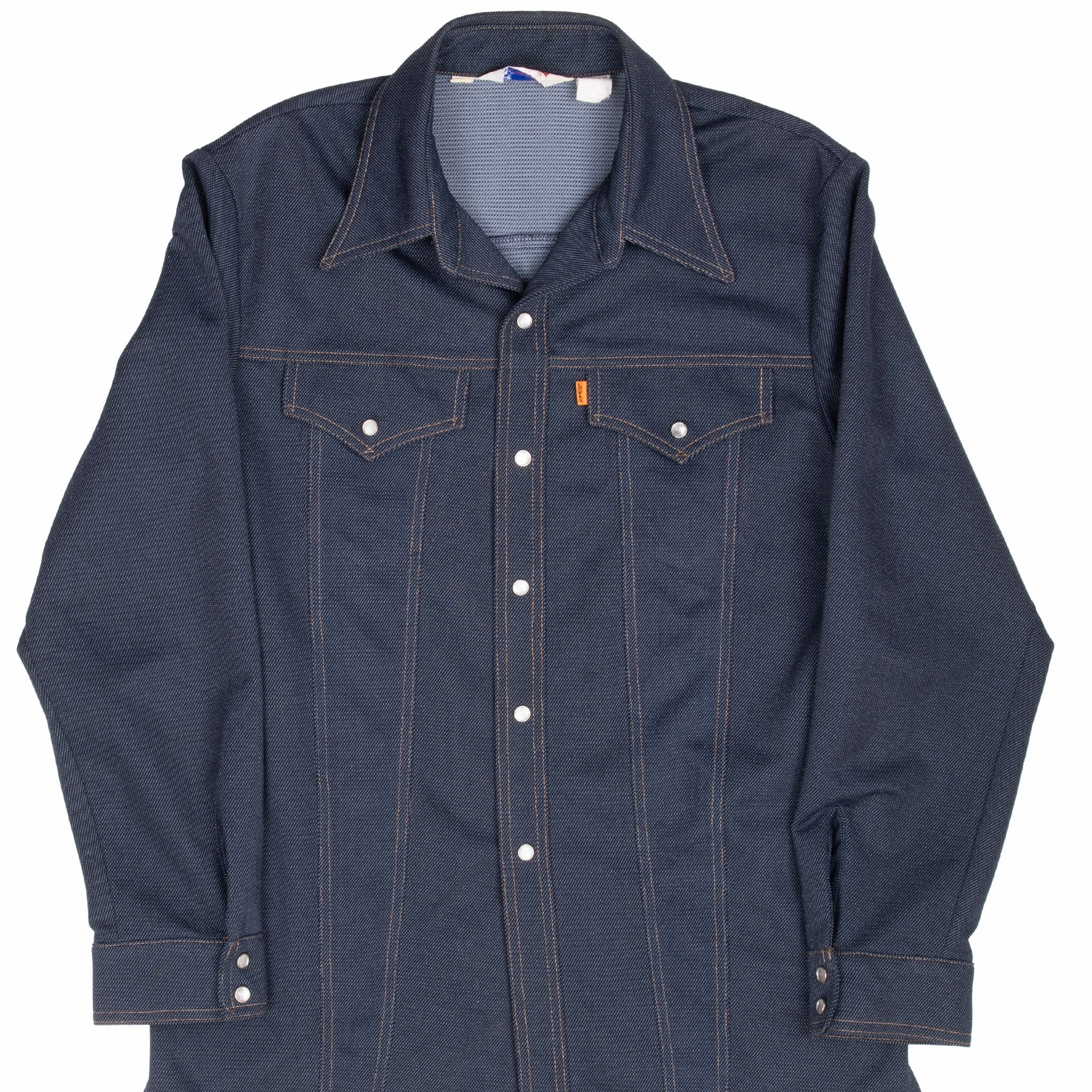 VINTAGE LEVIS ORANGE TAB TWO POCKETS PEARL BUTTON JACKET 1970S LARGE LONG USA Neutral Comfort