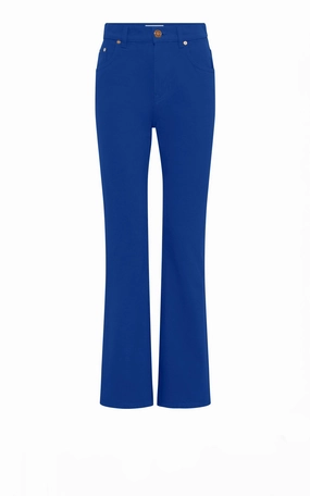 Ezra Bootcut Cropped Jean in Cobalt Recycled Cotton Denim QuickDryTech