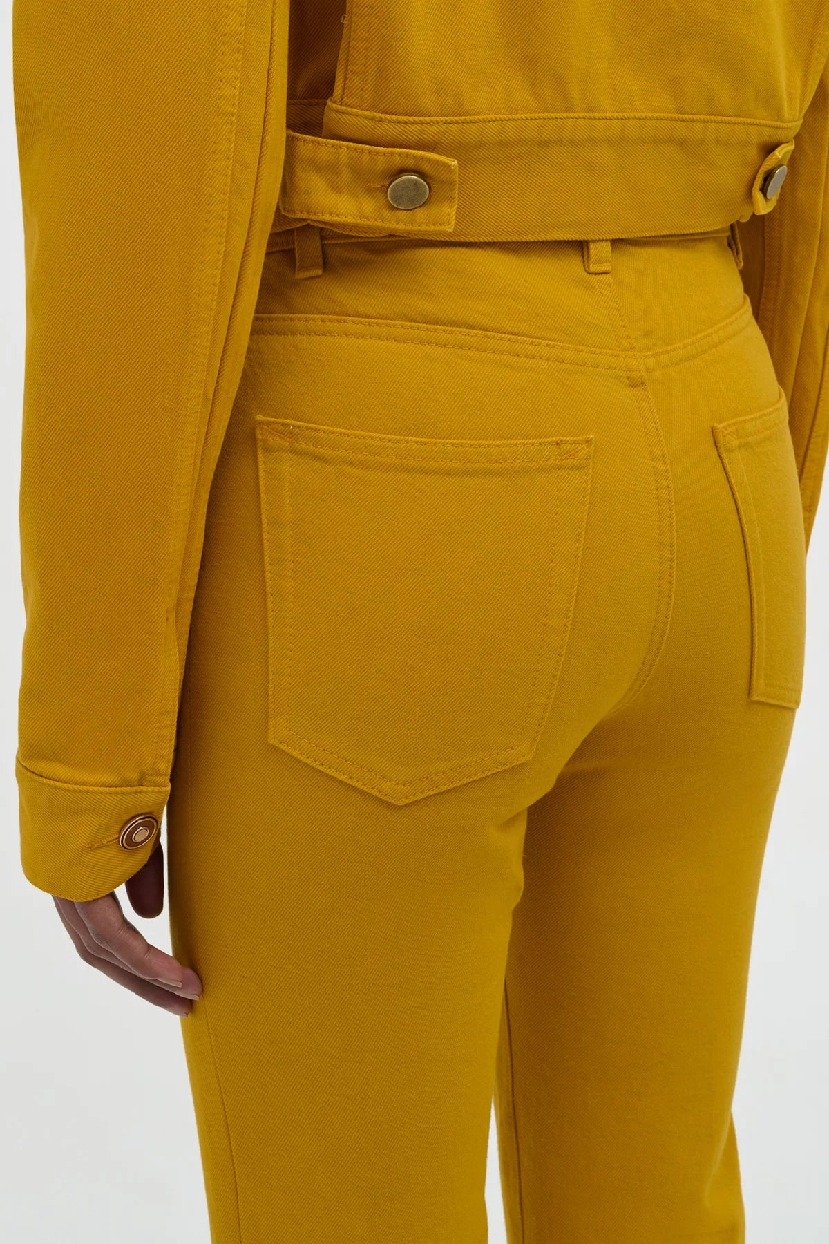 Ezra Bootcut Cropped Jean in Golden Birch Recycled Cotton Denim AbrasionResistantPanels