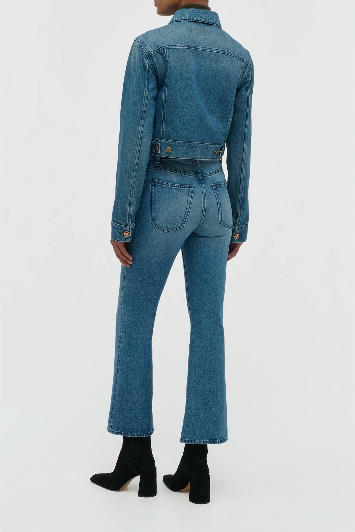 SlimFit Ezra Bootcut Cropped Jean in Uruguayan Blue Recycled Cotton Denim