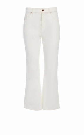 Adaptable Style Ezra Bootcut Cropped Jean in White Recycled Cotton Denim