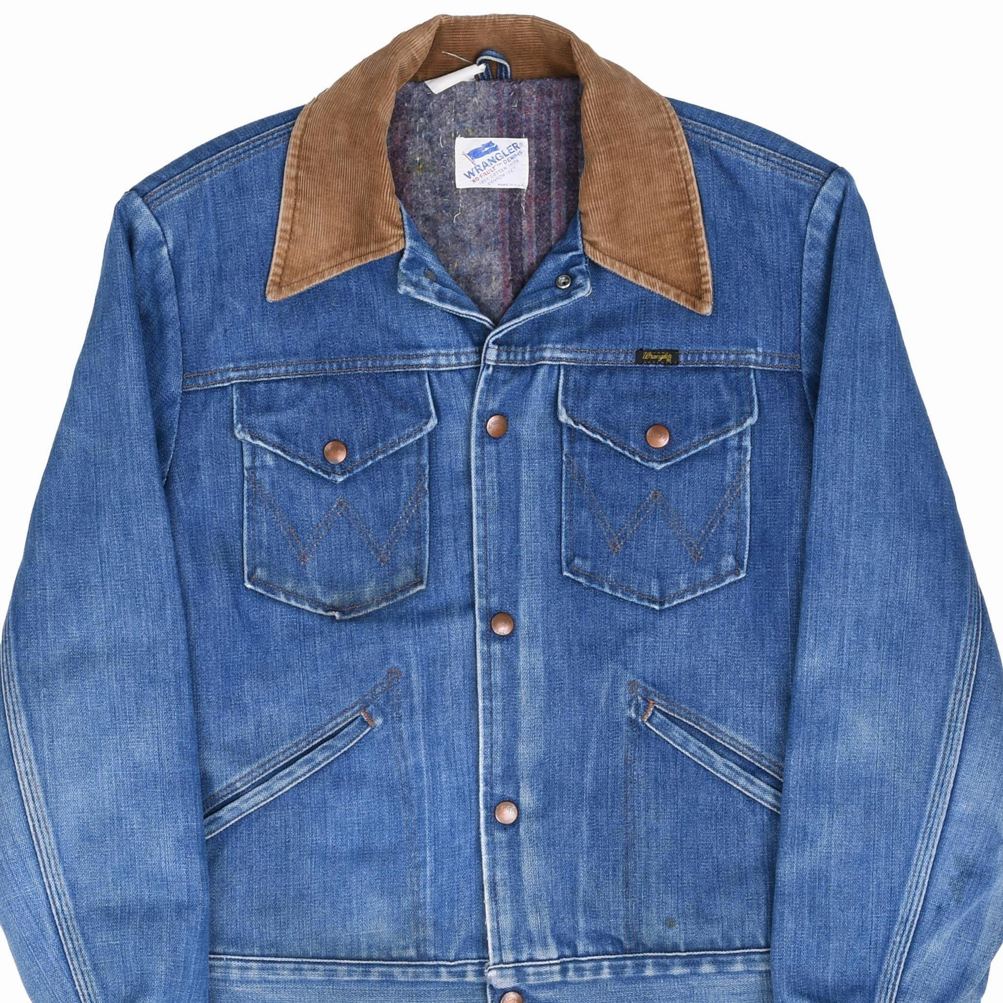 Relationship VINTAGE WRANGLER BLANKET LINED NO FAULT DENIM JACKET 1970S SIZE 38 MADE IN USA