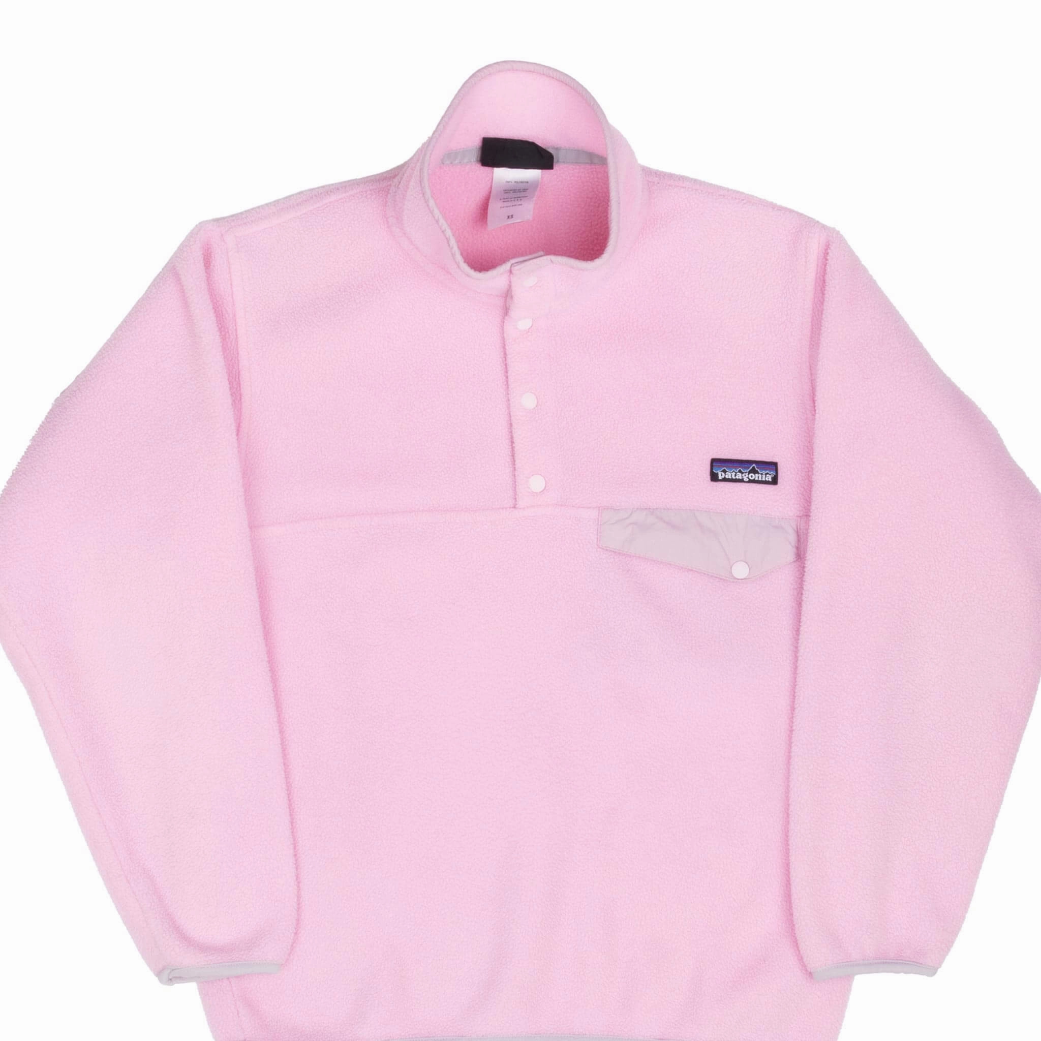 Support VINTAGE PATAGONIA PINK SYNCHILLA SNAP T FLEECE PULLOVER JACKET 2000S XS MADE USA