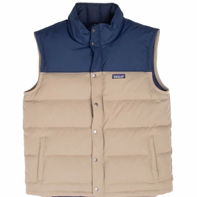 VINTAGE PATAGONIA BIVY DOWN VEST BLUE AND BEIGE JACKET LARGE Travel Fit