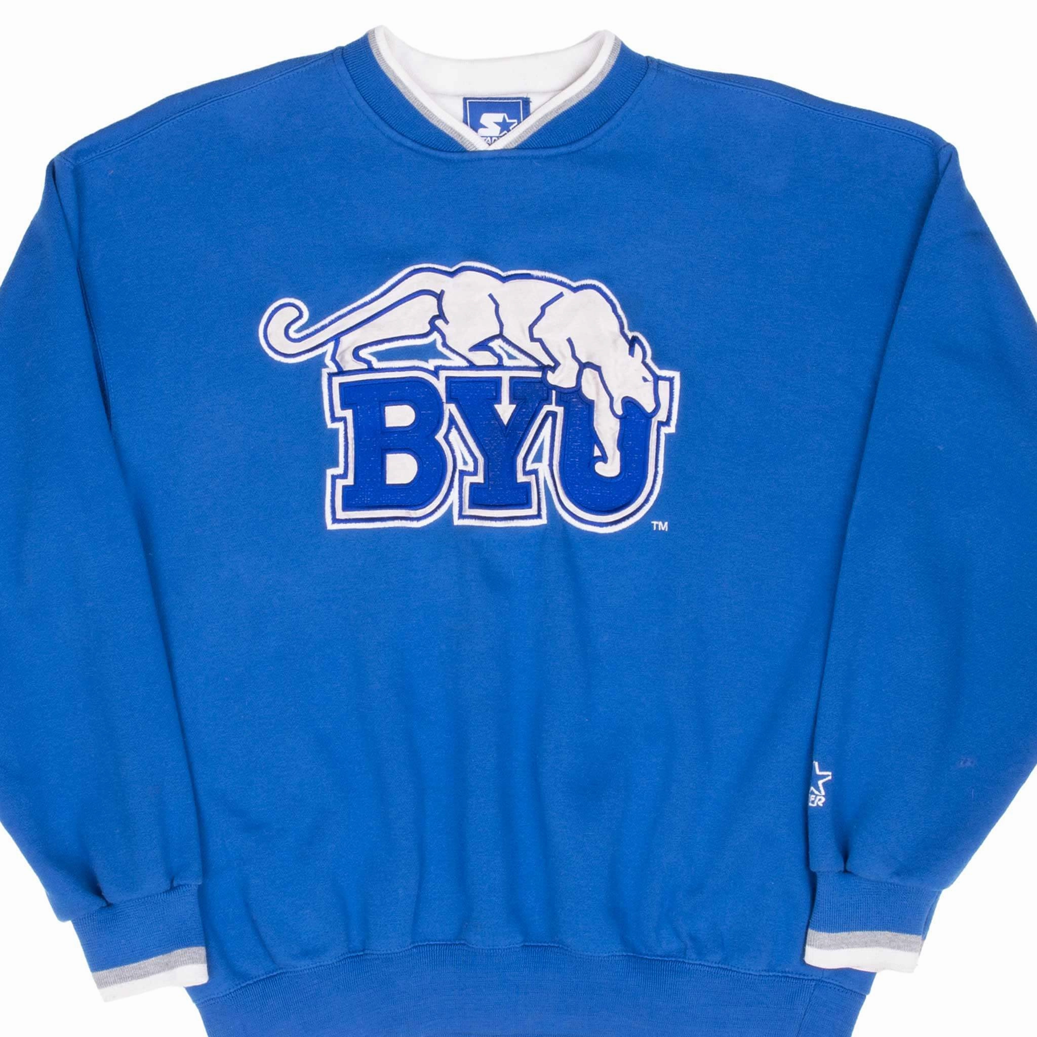 VINTAGE NCAA BYU BRIGHAM YOUNG STARTER SWEATSHIRT 1990S MEDIUM product tropical vibrancy product floral delicacy
