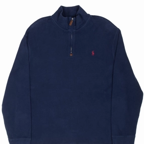 Essentials Wear Graduation wear VINTAGE POLO RALPH LAUREN NAVY BLUE QUARTER 1/4 ZIP SWEATER 1990S XL