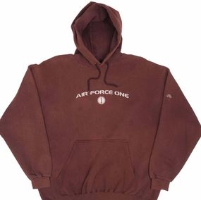 market demand VINTAGE NIKE AIR FORCE ONE SPELLOUT BURGUNDY HOODIE 1990S SIZE XL MADE IN USA
